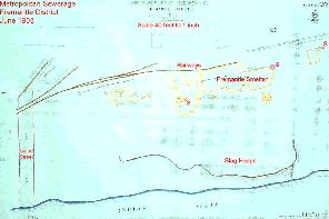1908 Metropolitan Sewerage map shows smelter site
